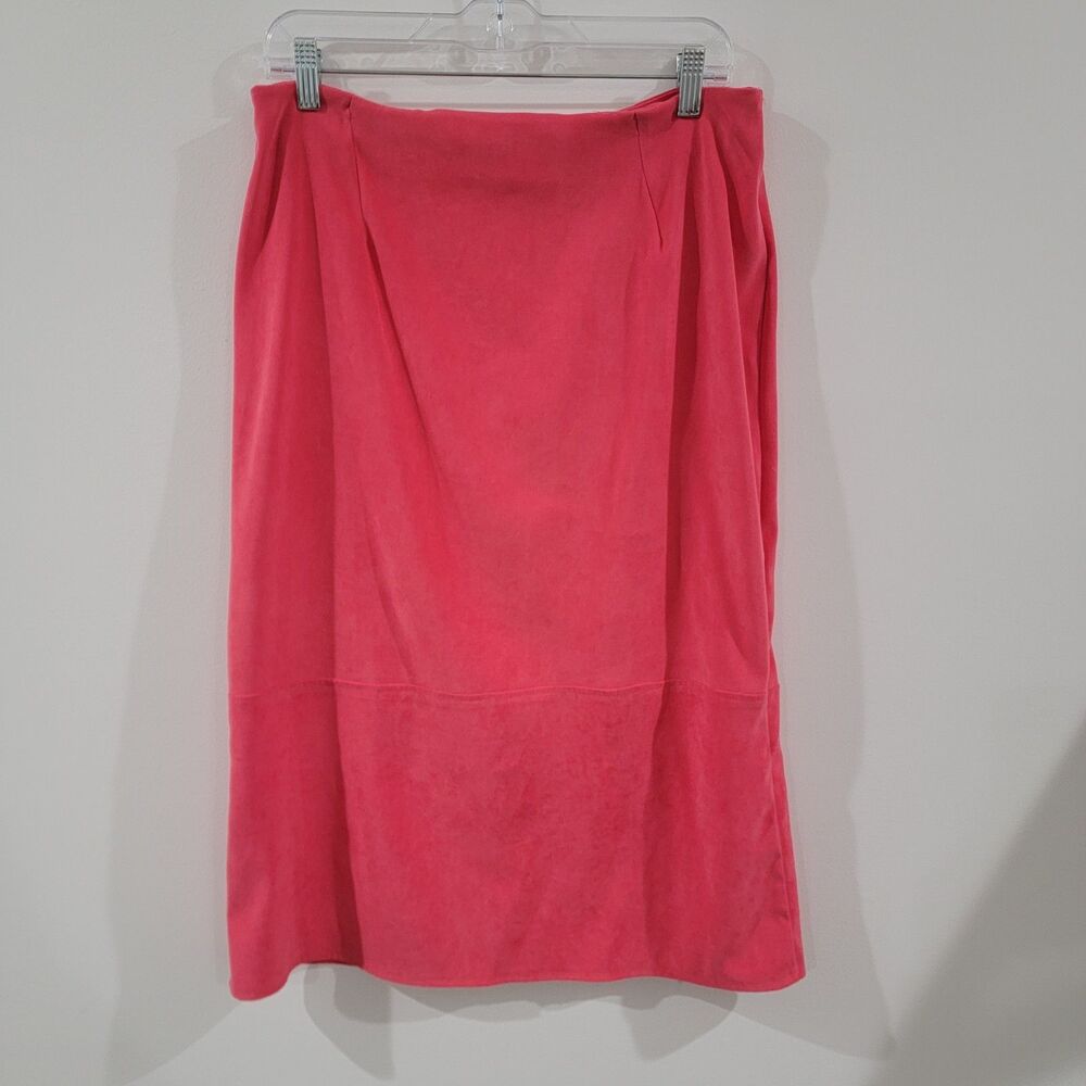 Cato Womens Maxi Skirt Size 12 Pink Faux Suede‎ Bright Twee